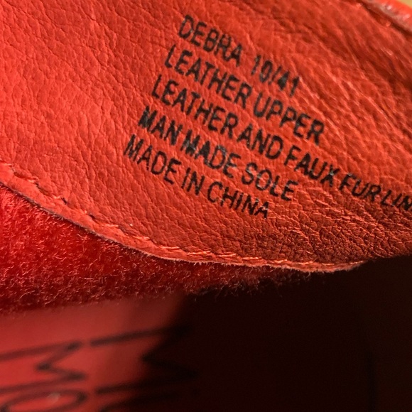 Miz Mooz Debra Leather Heeled Ankle Booties in True Red - Picture 11 of 12